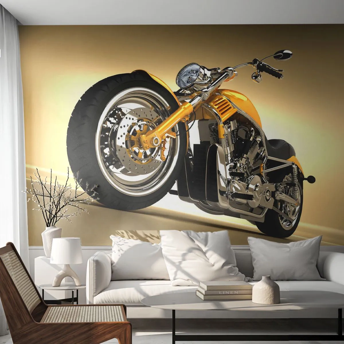 Papel de Parede Autocolante Deluxe Sticker - O sonho da força e da velocidade - Moto, Motor, Automotivo - 250x175 cm