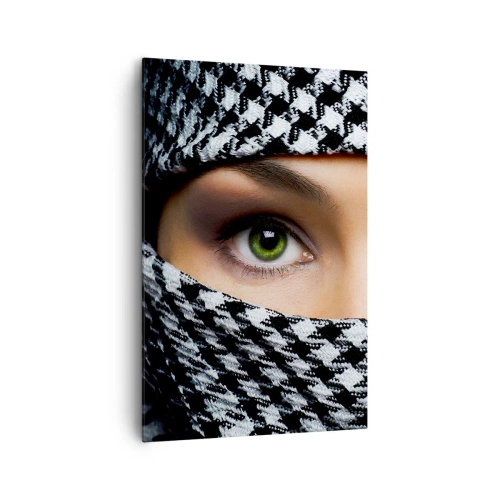 Quadro em tela - Retrato de uma beleza velada de olhos verdes - 80x120 cm
