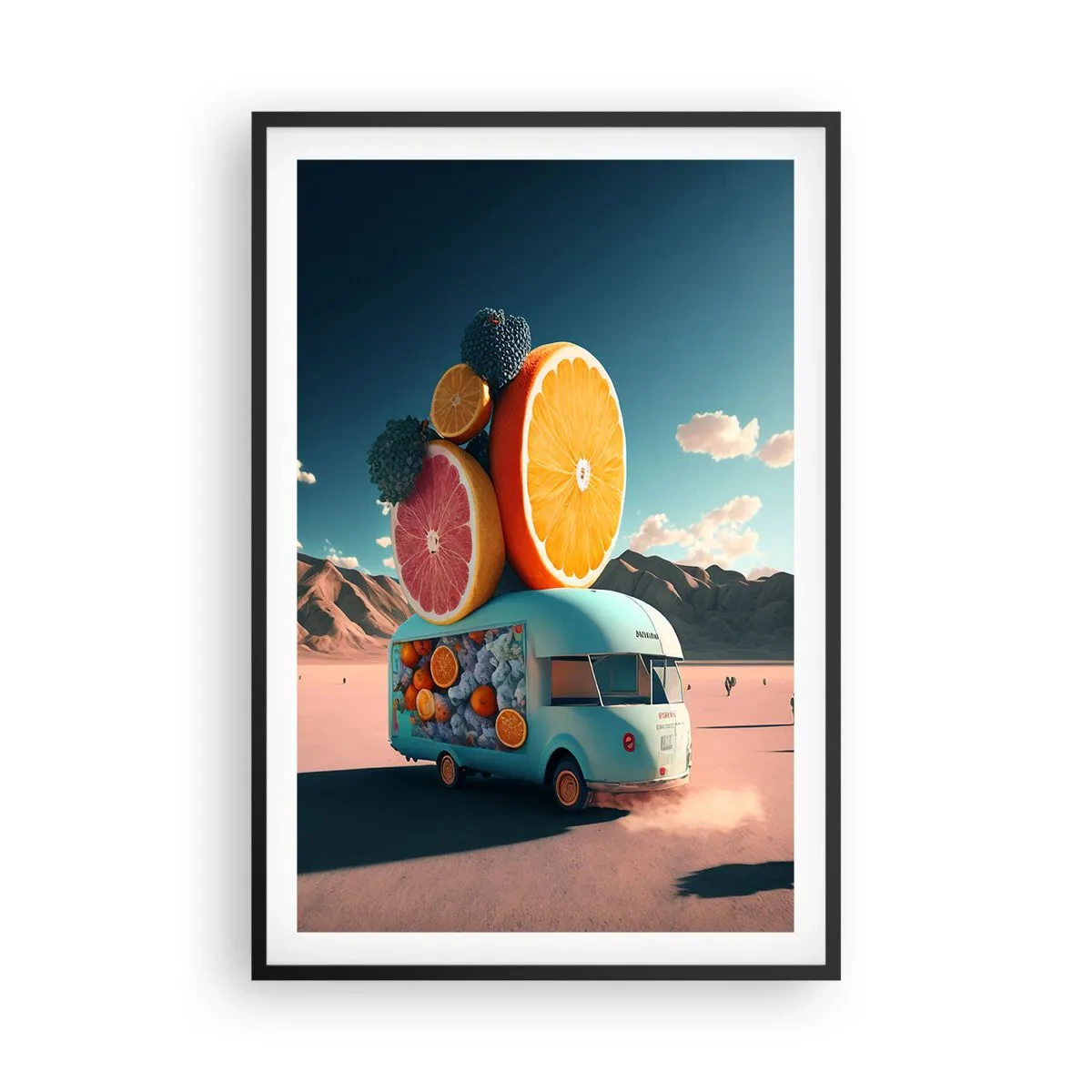 Pôster com moldura preta - O sabor das férias - 61x91 cm