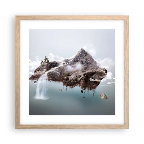 Pôster com moldura de carvalho claro - Pelos olhos de um surrealista - 40x40 cm