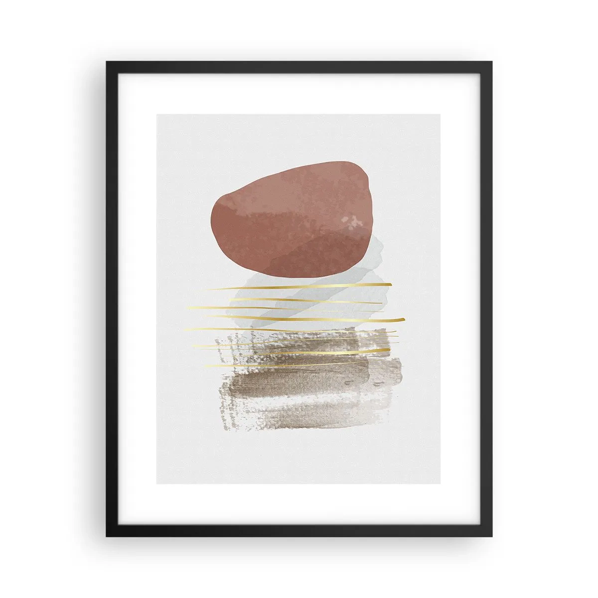 Pôster com moldura preta - Colunata abstrata - 40x50 cm