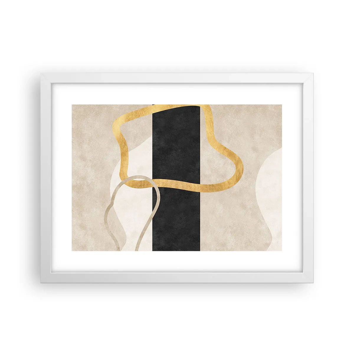 Pôster em moldura branca - Formas em loop - 40x30 cm