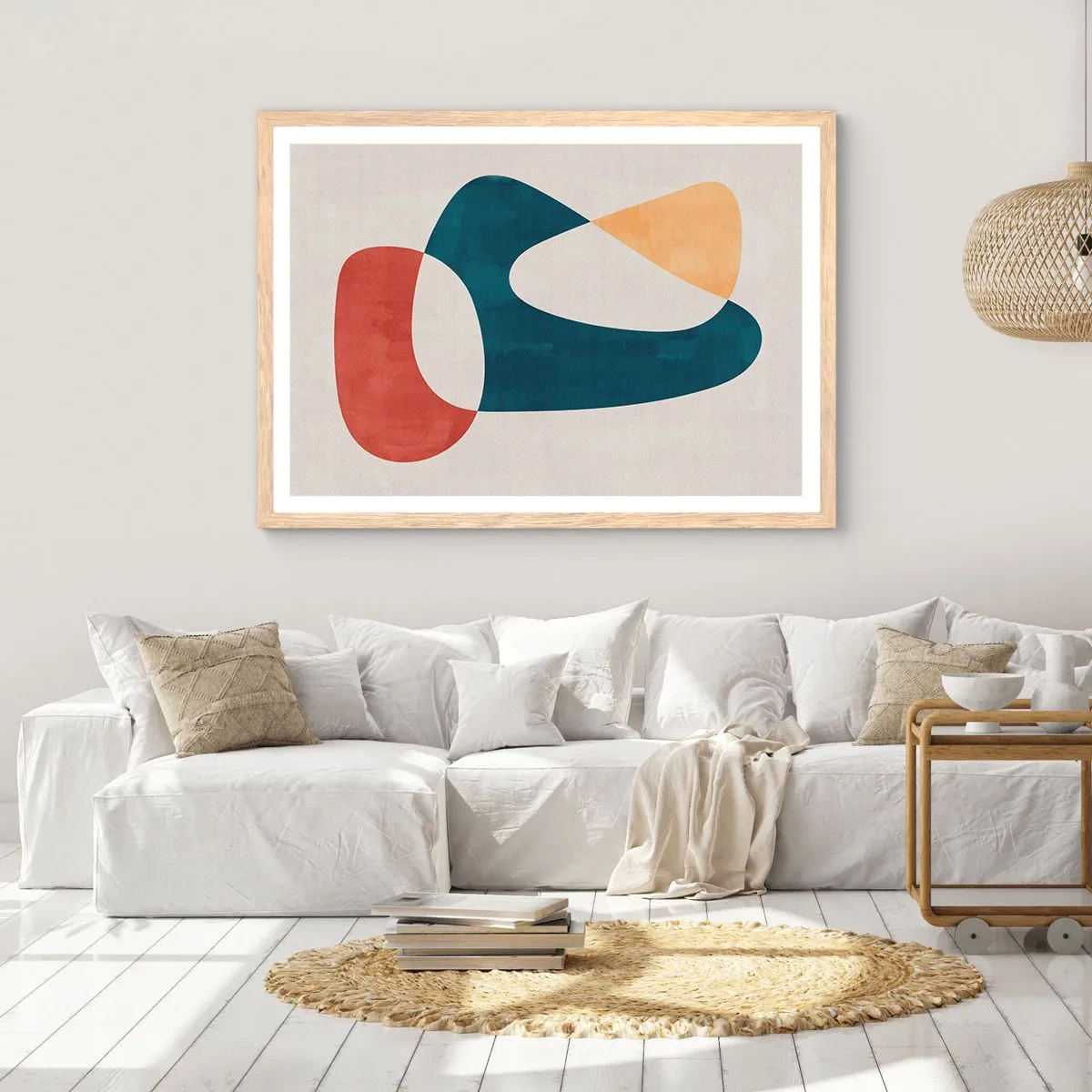 Pôster com moldura de carvalho claro - Influências e metamorfoses - 40x30 cm