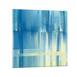 Quadro em vidro - Composição em turquesa - 50x50 cm