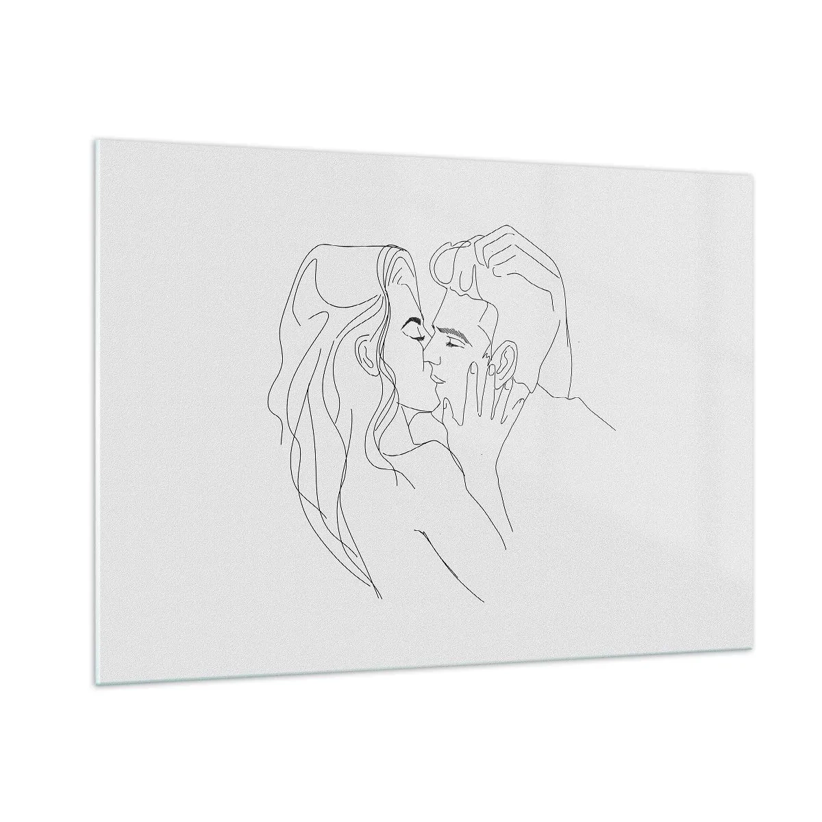 Quadro em vidro - Com a mesma linha - 100x70 cm