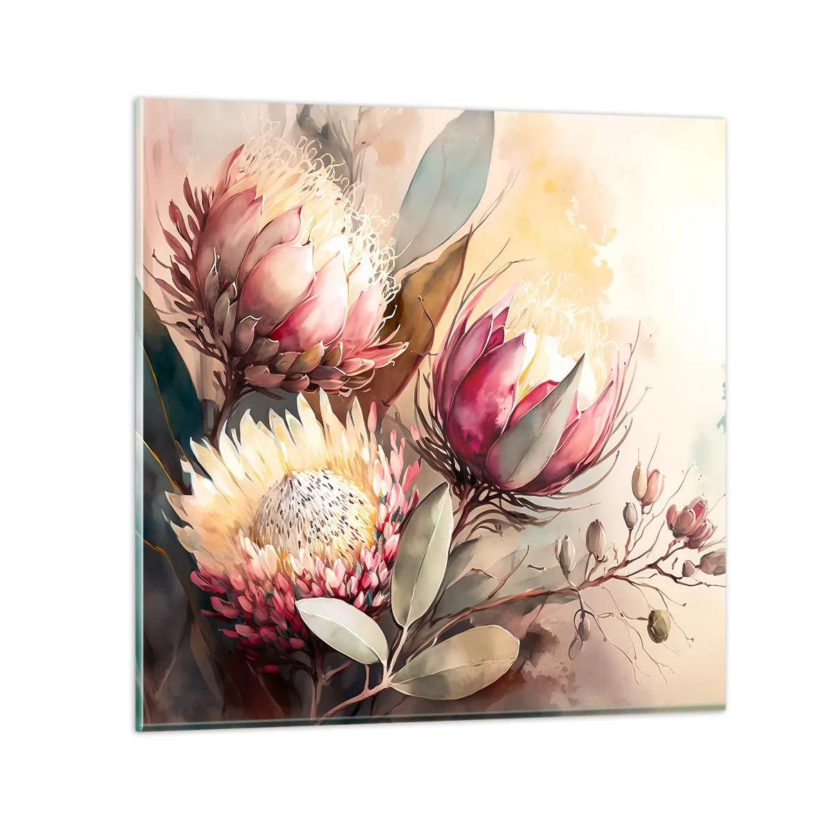 Quadro em vidro - De perfil e de frente - 70x70 cm