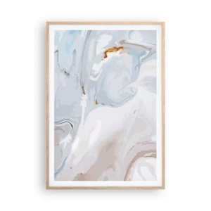 Pôster com moldura de carvalho claro - Branco elevado - 70x100 cm