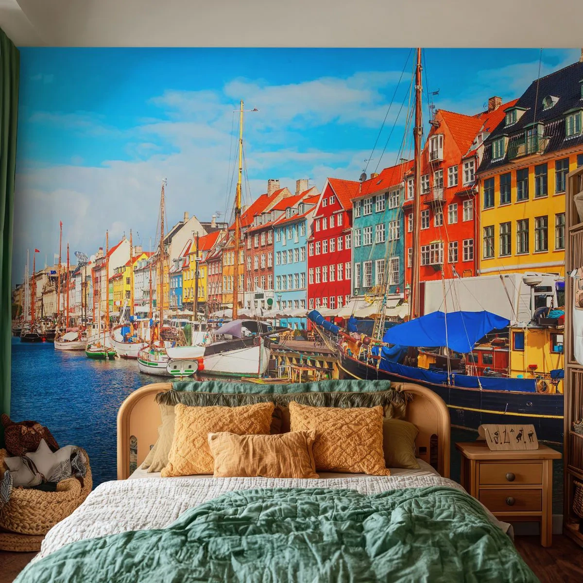 Papel de Parede Standard Eco - Orla alegre - Copenhague, Cidade antiga, Arquitetura - 400x280 cm