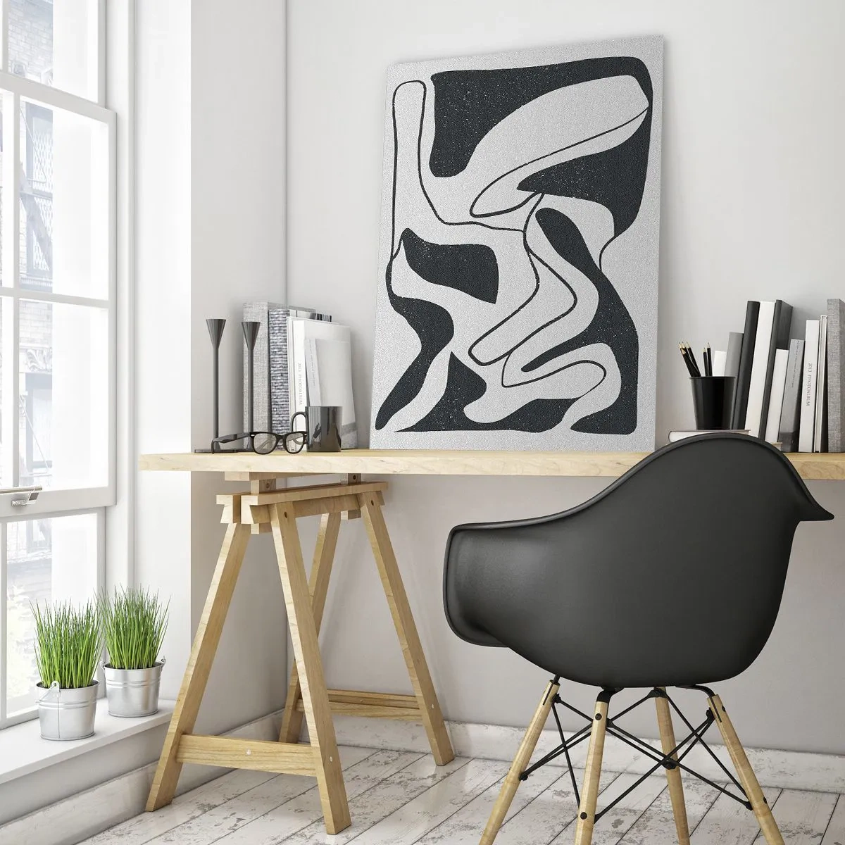Quadro em vidro - Labirinto abstrato divertido - 50x70 cm