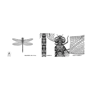 Amostra de Papel de Parede Standard Eco - Precisão da natureza - Libélula, Inseto, Minimalista - 100x30 cm