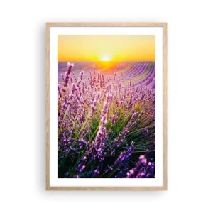 Pôster com moldura de carvalho claro - Prado perfumado - 50x70 cm