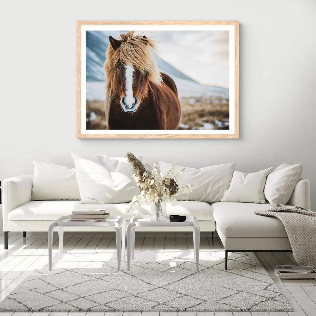 Pôster com moldura de carvalho claro - Sentes a liberdade? - 100x70 cm