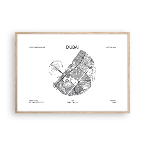 Pôster com moldura de carvalho claro - Anatomia de Dubai - 100x70 cm
