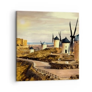 Quadro em tela - Dom Quixote está prestes a aparecer - 70x70 cm