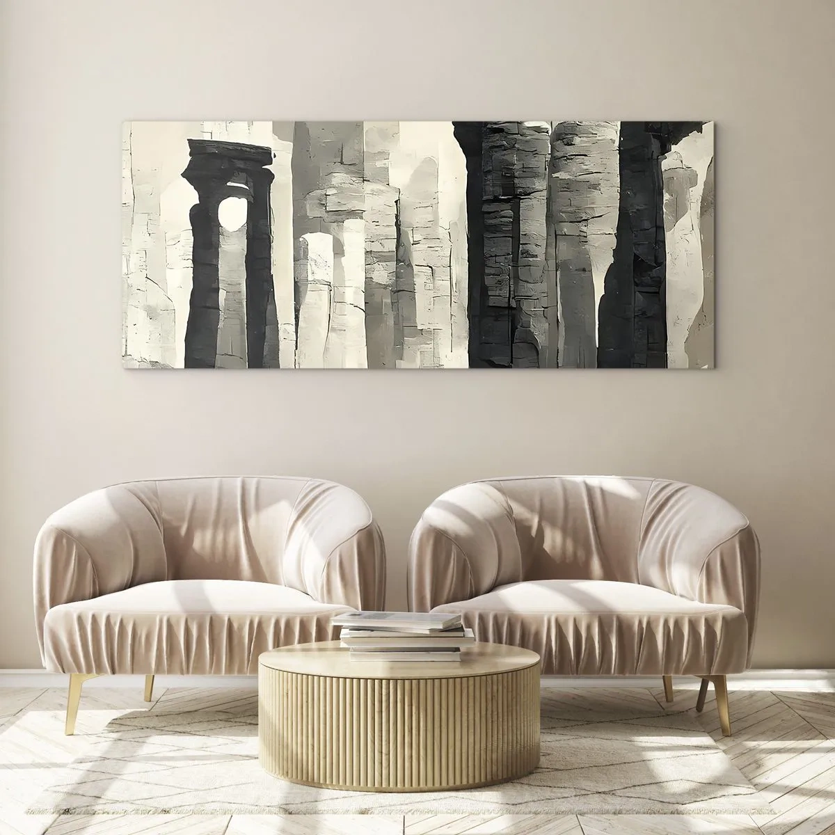 Quadro em vidro - A majestade da antiguidade - 100x40 cm