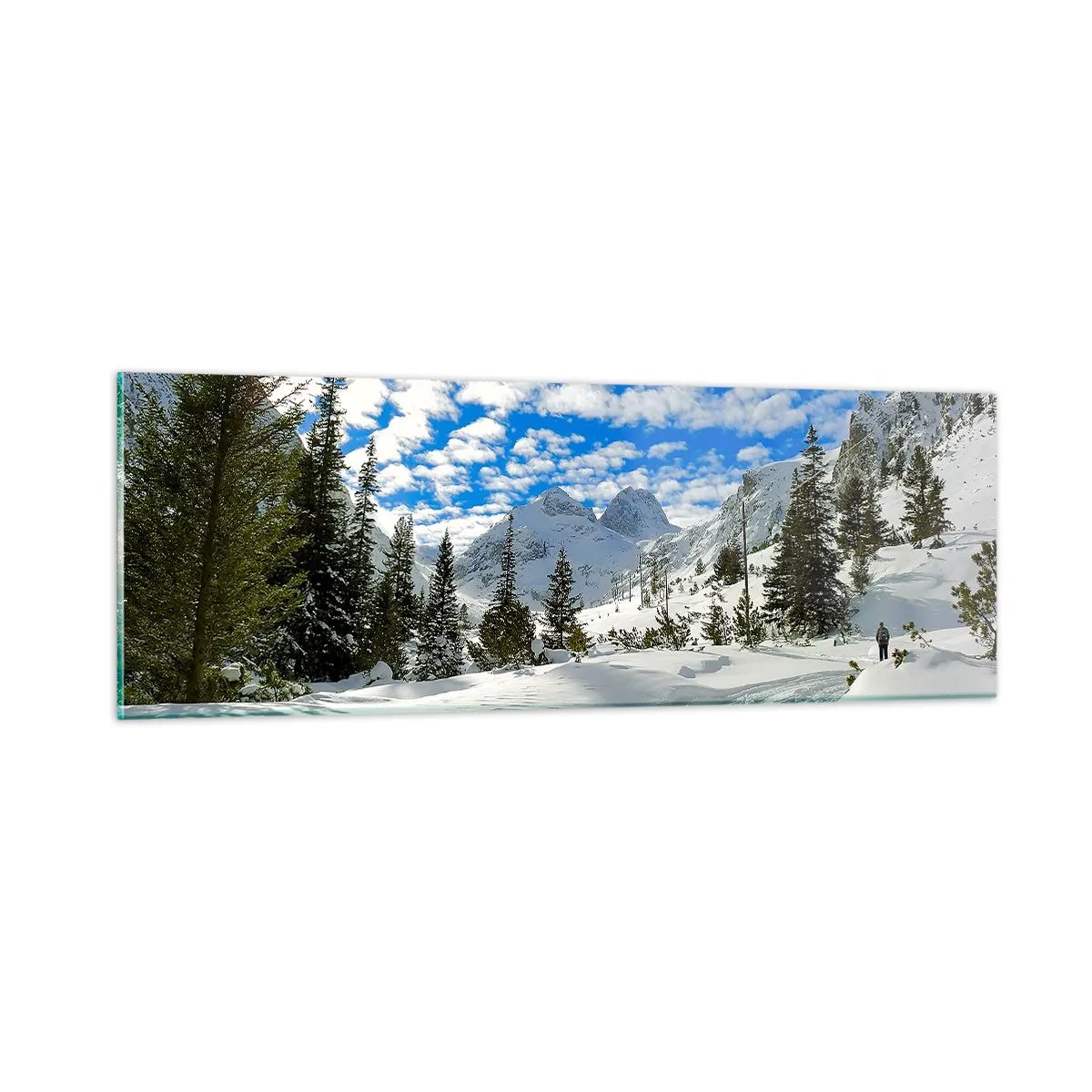 Quadro em vidro - Na neve e ao sol - 90x30 cm