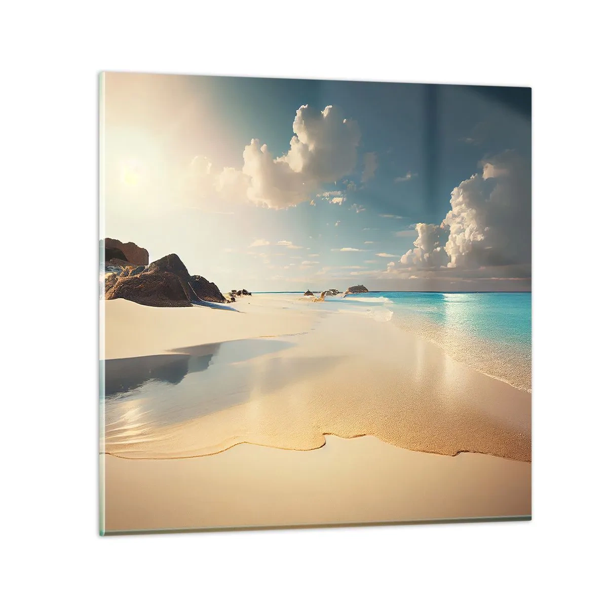 Quadro em vidro - Um dia de sonho - 30x30 cm