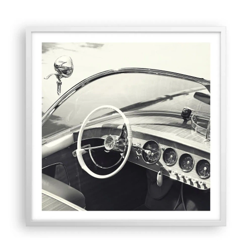 Pôster em moldura branca - Tempo para os ricos - 60x60 cm