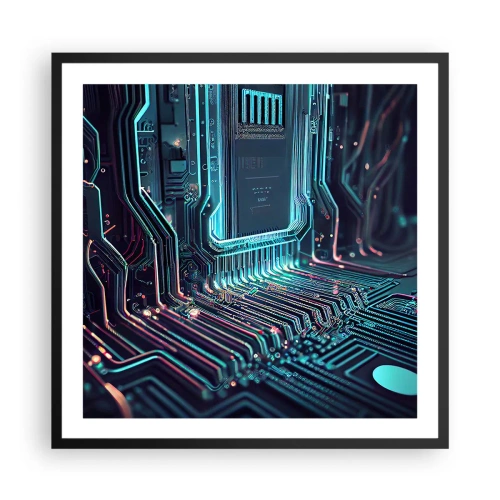 Pôster com moldura preta - Só estou a pensar... - 60x60 cm