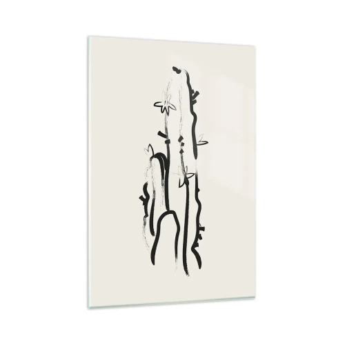 Quadro em vidro - Erva florida - 80x120 cm