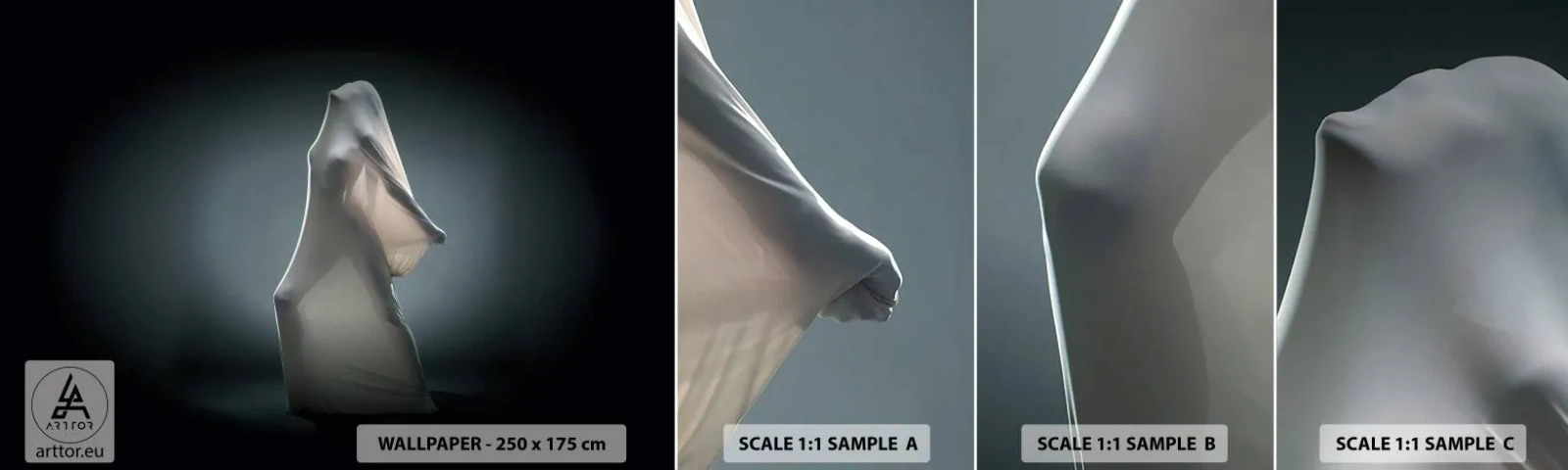 Amostra de Papel de Parede Standard Eco - Desejos ocultos - Mulher, Dança, Pedaço - 100x30 cm