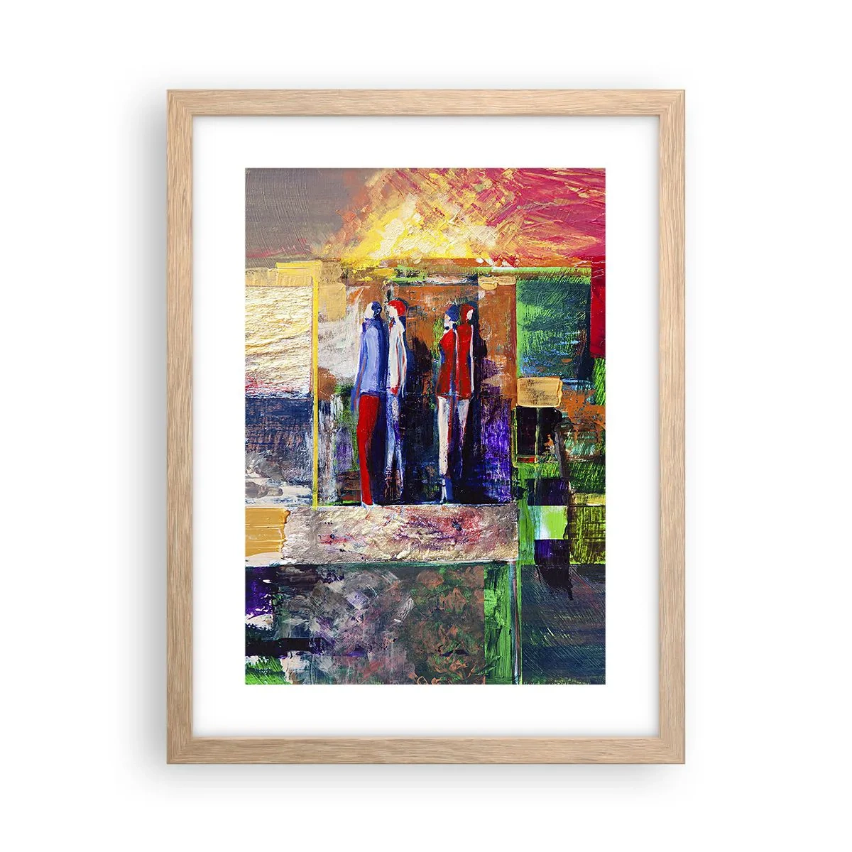 Pôster com moldura de carvalho claro - Relacionamentos e emoções - 30x40 cm