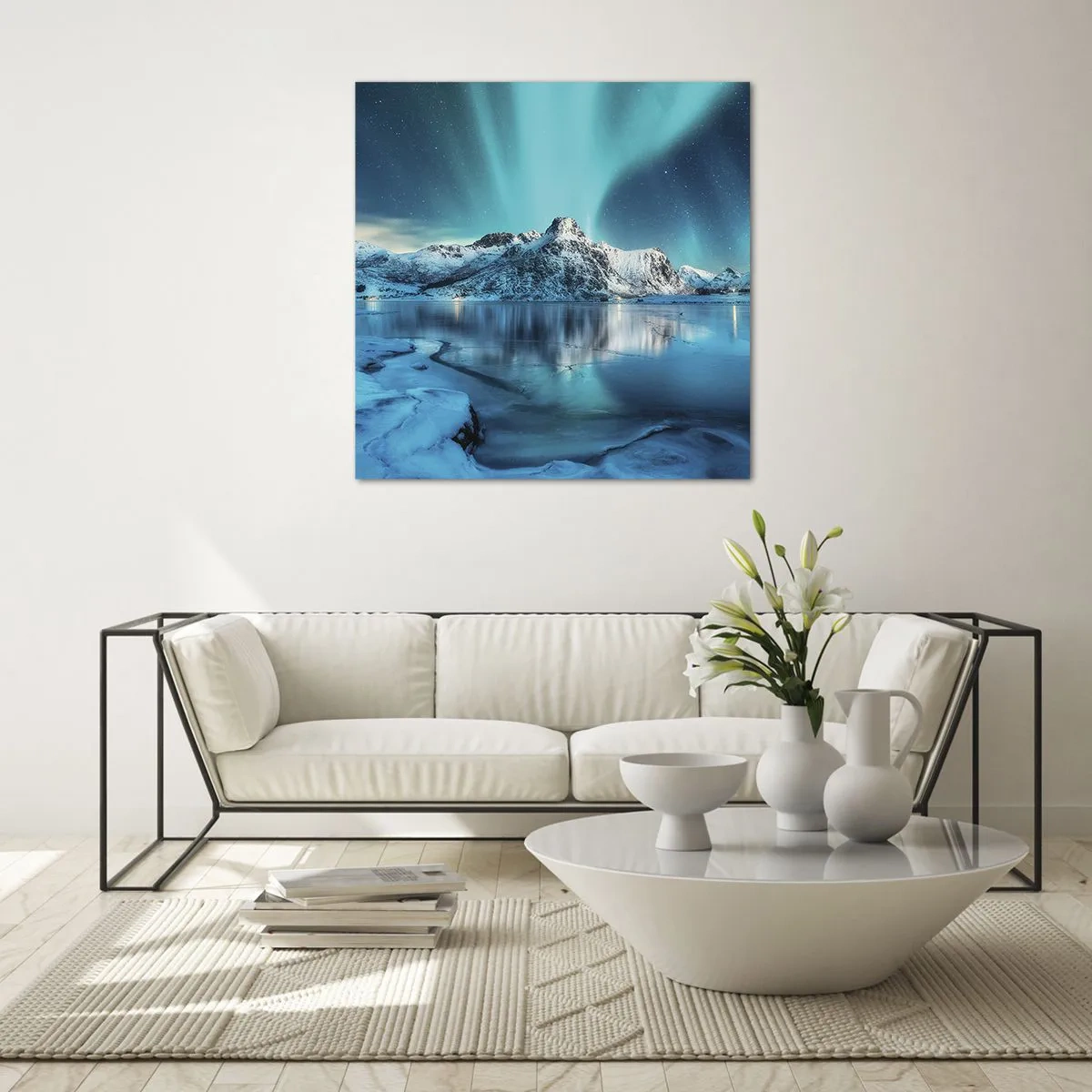 Quadro em vidro - Noite de Luz - 30x30 cm
