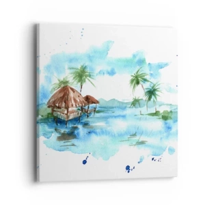 Quadro em tela - Algures no Pacífico - 40x40 cm