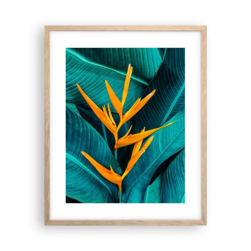 Pôster com moldura de carvalho claro - Flor do Éden - 40x50 cm
