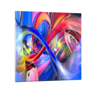 Quadro em vidro - Dança das cores - 50x50 cm
