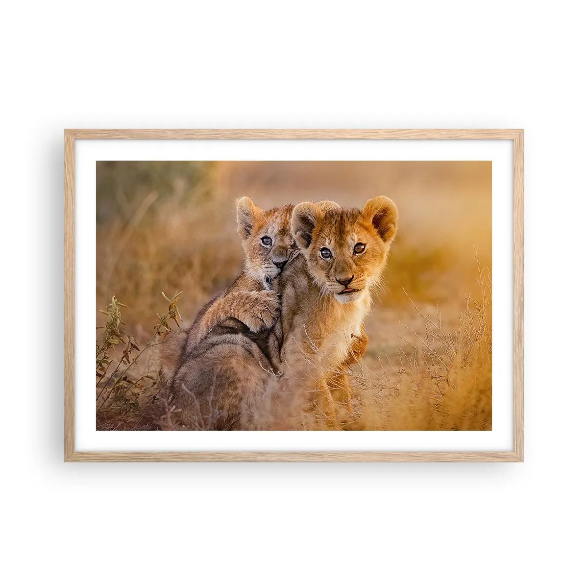 Pôster com moldura de carvalho claro - Não perturbe! Estamos a divertir-nos - 70x50 cm