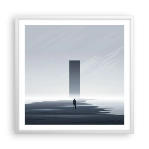 Pôster em moldura branca - Oportunidade ou ameaça? - 60x60 cm