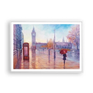 Pôster em moldura branca - Um dia de outono em Londres - 100x70 cm