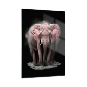 Quadro em vidro - Não pense em um elefante rosa! - 50x70 cm