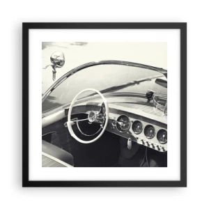 Pôster com moldura preta - Tempo para os ricos - 40x40 cm