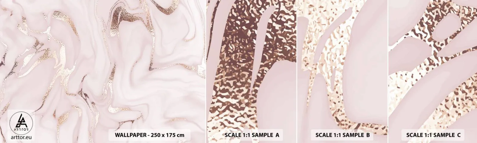 Amostra de papel de parede autocolante Deluxe Sticker - Num lenço cor-de-rosa - Abstração, Pedaço, Arte Moderna - 100x30 cm