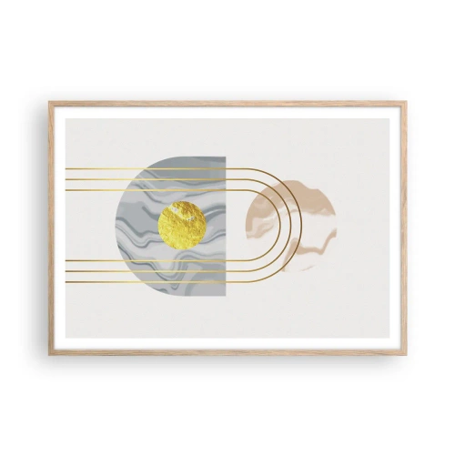 Pôster com moldura de carvalho claro - Brilho e claridade - 100x70 cm