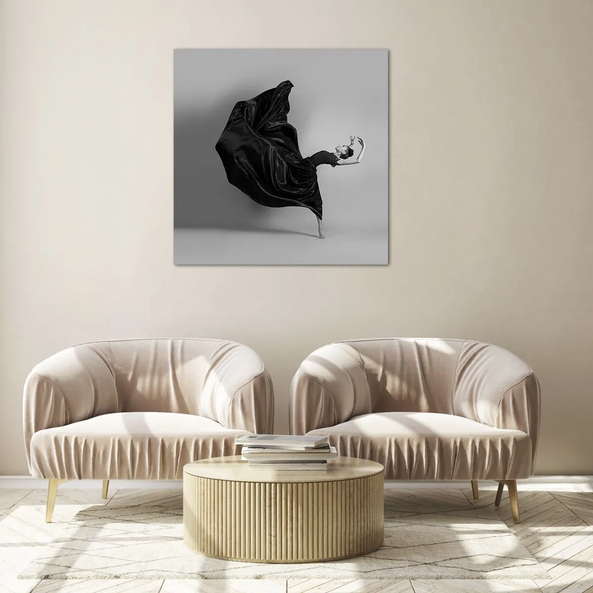 Quadro em vidro - Com as asas da música - 40x40 cm