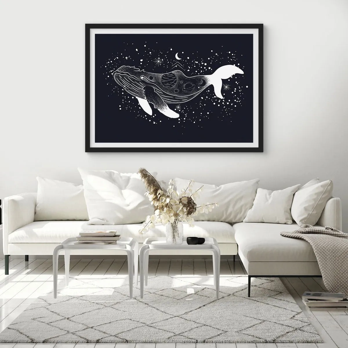 Pôster com moldura preta - No oceano do universo - 50x40 cm