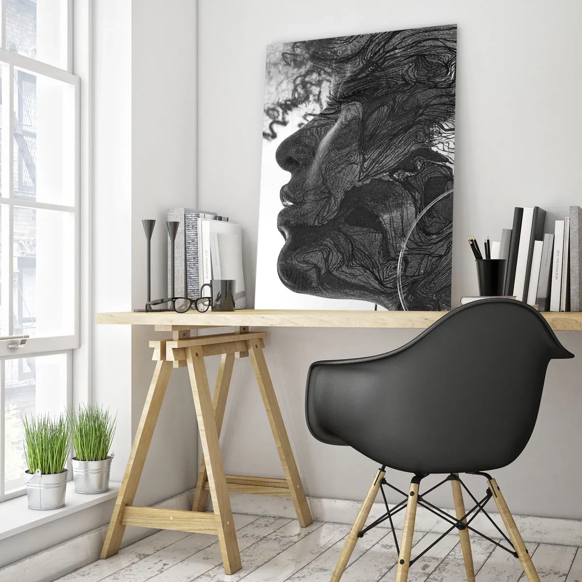 Quadro em vidro - Entrelaçados em sonhos - 50x70 cm