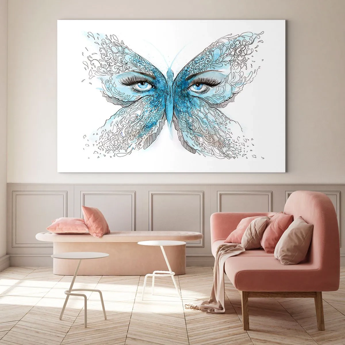 Quadro em vidro - Borboleta eros - 100x70 cm