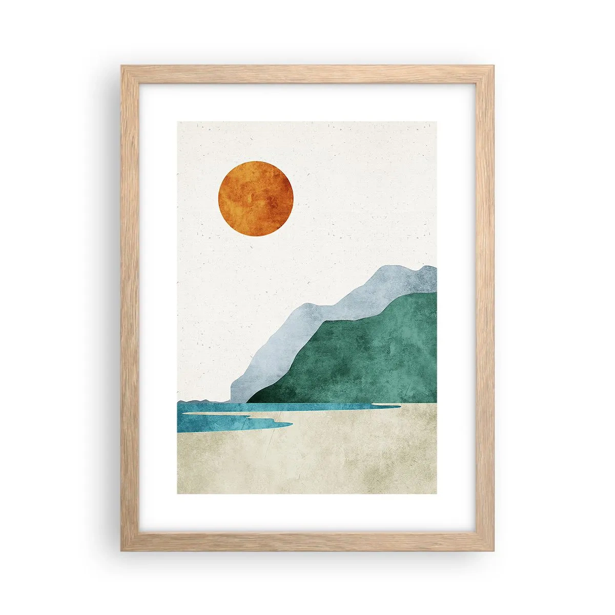 Pôster com moldura de carvalho claro - Paisagem como deveria ser - 30x40 cm