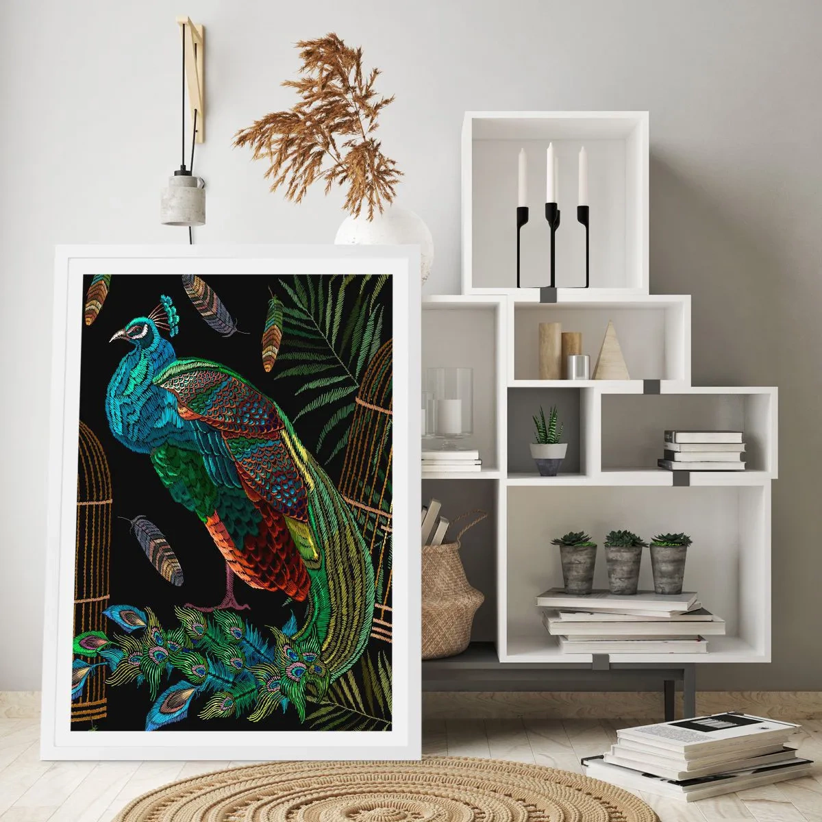 Pôster em moldura branca - Em vestes reais - 61x91 cm