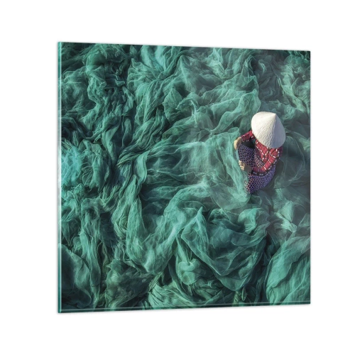 Quadro em vidro - Num mar de redes - 30x30 cm