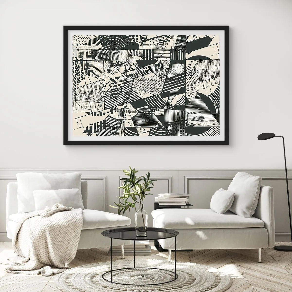 Pôster com moldura preta - A dinâmica do presente - 100x70 cm