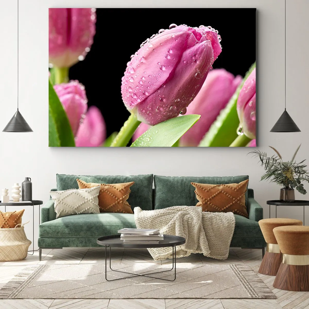 Quadro em tela - Sonho lilás em orvalho - 120x80 cm