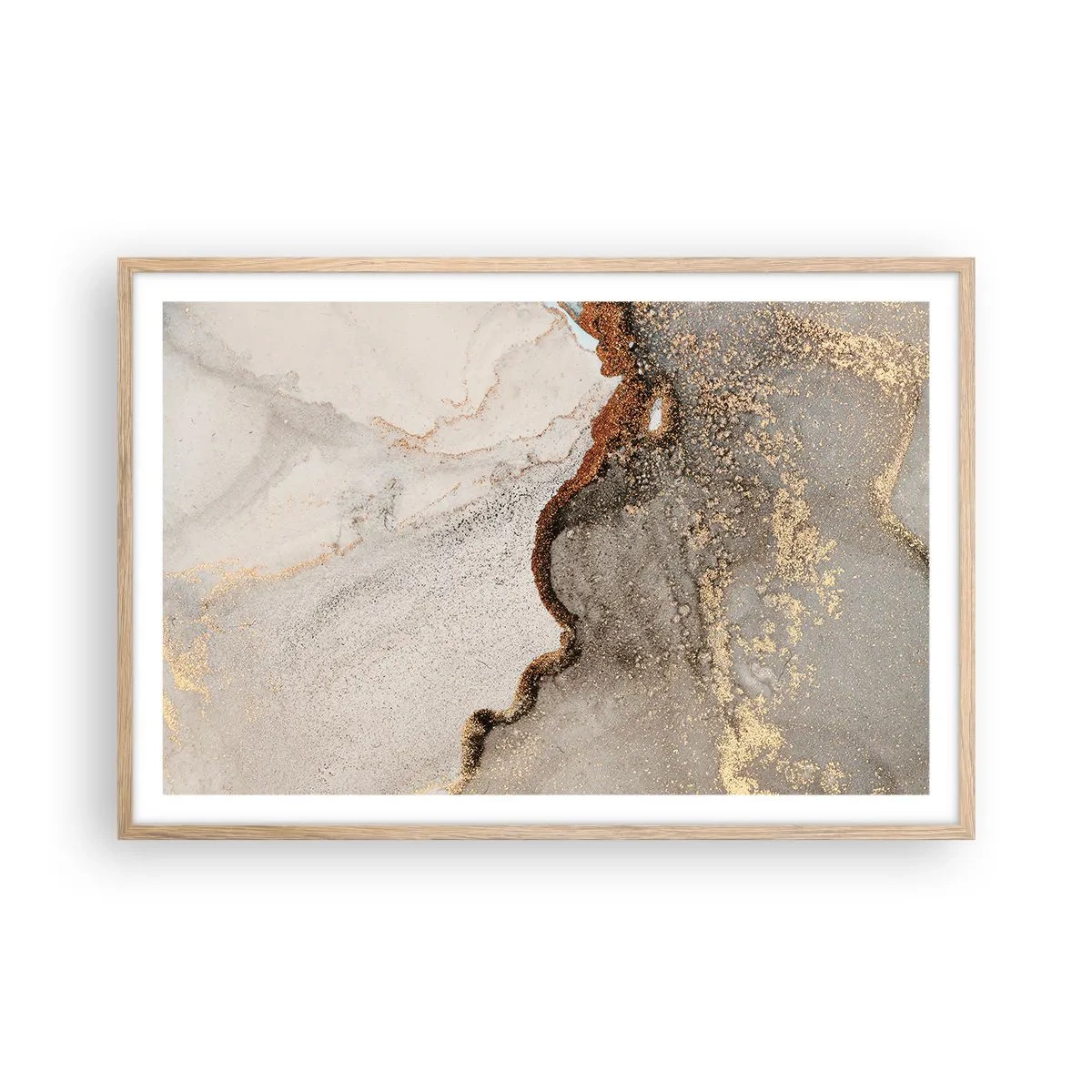 Pôster com moldura de carvalho claro - No limite das cores - 91x61 cm