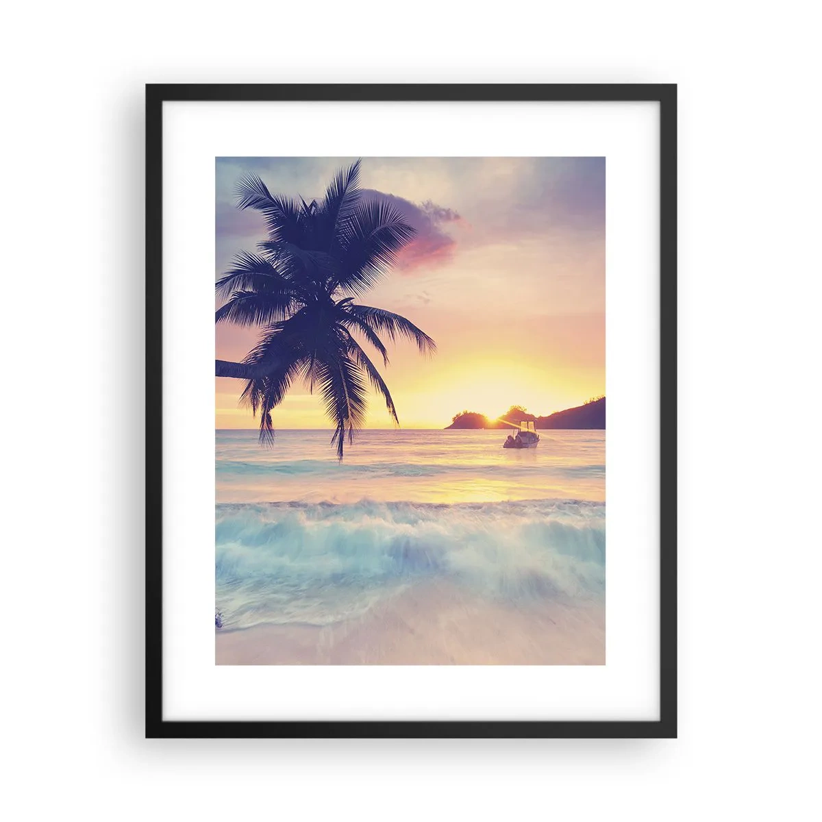 Pôster com moldura preta - Noite na baía - 40x50 cm