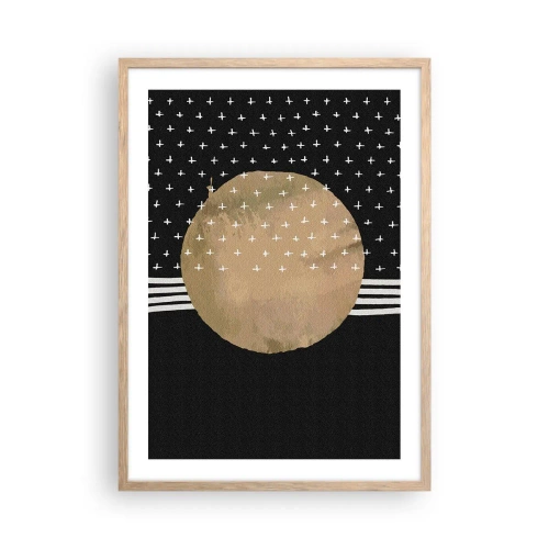 Pôster com moldura de carvalho claro - Composição: bandeira da galáxia - 50x70 cm