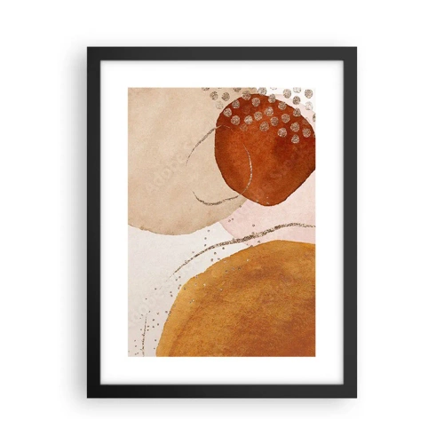 Pôster com moldura preta - Redondeza e movimento - 30x40 cm